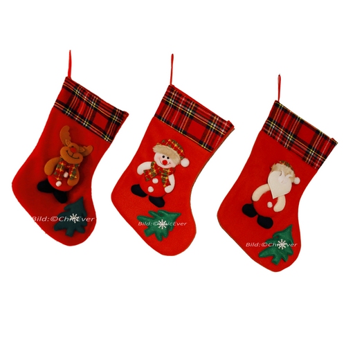 3 Weihnachtsstiefel Weihnachtssocke aus Filz 20x28cm 3003 - zum Schließen ins Bild klicken